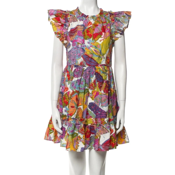 NWT Caroline Constas Multicolor Papillion Floral Print Mini Dress - Picture 9 of 9